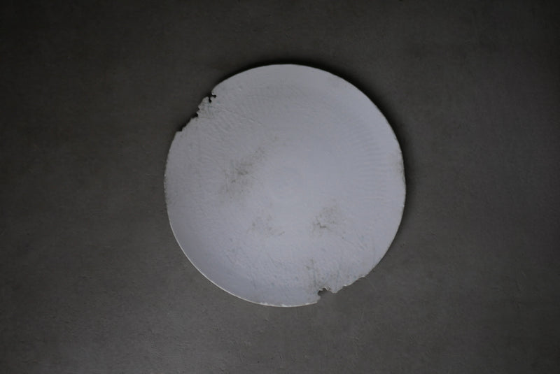 白磁  stone scrach  大皿　Takahiro Yahagi