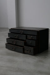 黒漆　小引出し　小箪笥　江戸時代　/  Japanese Antique　Urushi Drawer , Chest