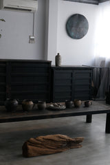 黒漆　水屋箪笥リメイクテーブル　江戸時代　/  Japanese Antique　Table Made by Nagahuji