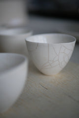 茶杯S 内側セミマット　Bone  White 半磁器　基本フォーマット/  Kanako Yoshida