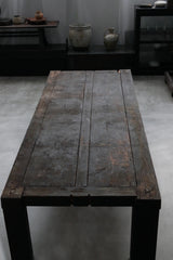 黒漆　水屋箪笥リメイクテーブル　江戸時代　/  Japanese Antique　Table Made by Nagahuji