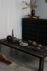 黒漆　水屋箪笥リメイクテーブル　江戸時代　/  Japanese Antique　Table Made by Nagahuji