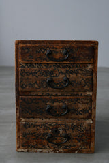 墨書き和紙張り　小引出し　Tansu  小箪笥　　/  Japanese Antiques　Wooden Drawer　Chest