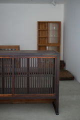 水屋カウンター　ガラス戸棚　大正時代　大型配送　/  Japanese Antiques Tansu Counter キャビネット