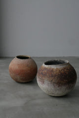 Moon Jar  満月壺　直径23/ Testuya Hioki    Japanese  soil   Art 花器