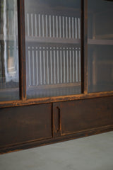 水屋カウンター　ガラス戸棚　大正時代　大型配送　/  Japanese Antiques Tansu Counter キャビネット