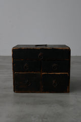 黒漆　小引出し　小箪笥　江戸時代　/  Japanese Antiques