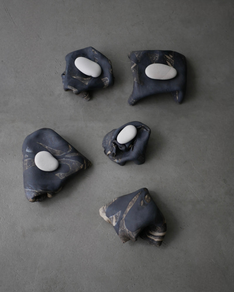 陶布　台皿　炭化景色  /菊地　亨