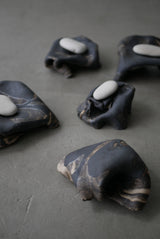 陶布　台皿　炭化景色  /菊地　亨