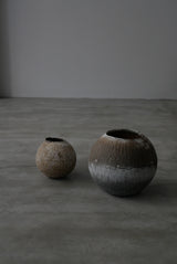 Moon Jar  満月壺　直径17.5cm  Testuya Hioki    Japanese  soil   Art 花器