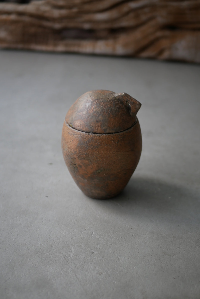 古色　蓋もの  茶入れ  /菊地　亨